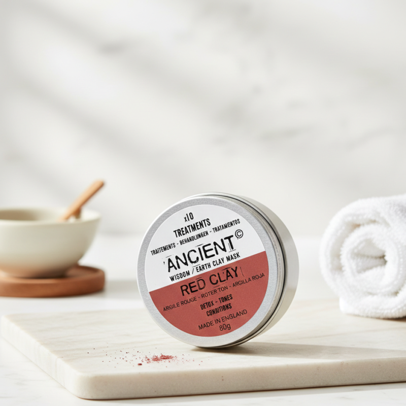 Raudonojo molio veido kaukė (80 g)