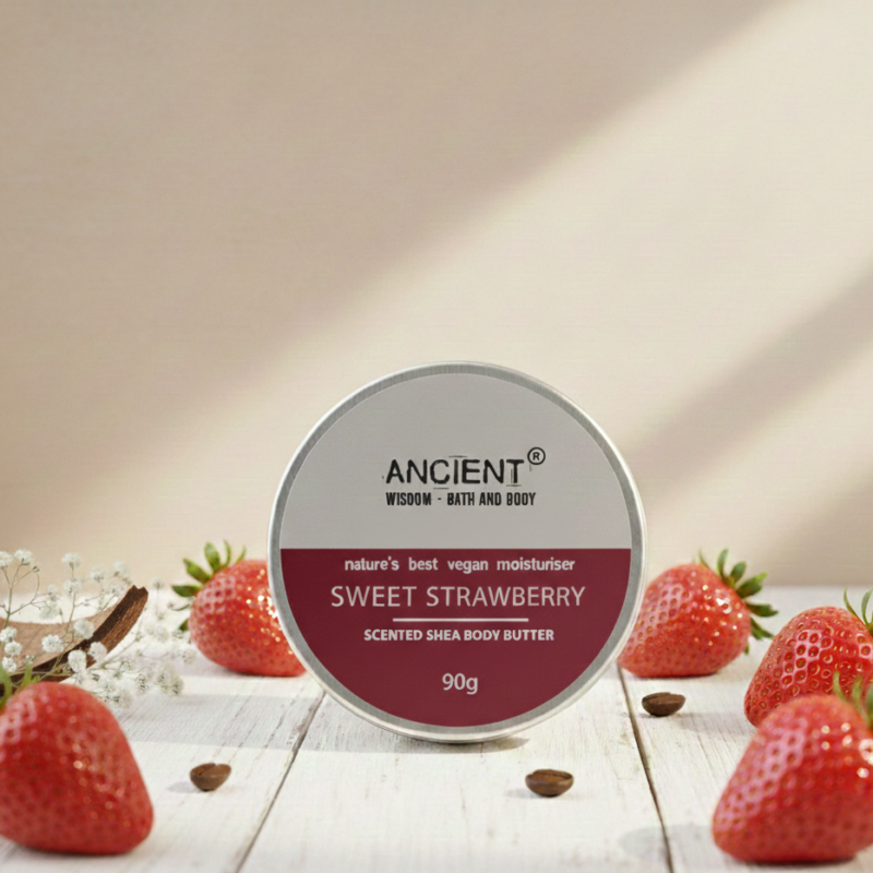 Taukmedžio kūno sviestas - „Sweet Strawberry" (90g)