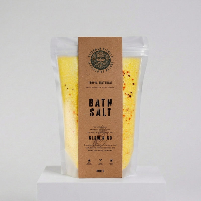 Energizuojanti vitamino C ir mandarinų vonios druska - "Glow & Go“ (800g)