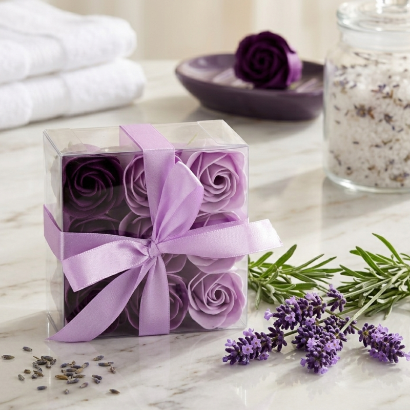 Muilo gėlių rinkinys – „Lavender Roses“ (9 vnt.)
