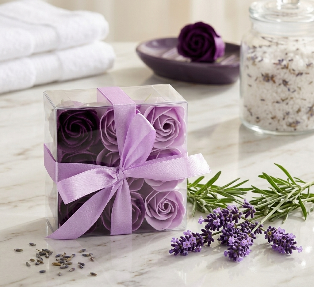 Muilo gėlių rinkinys – „Lavender Roses“ (9 vnt.)