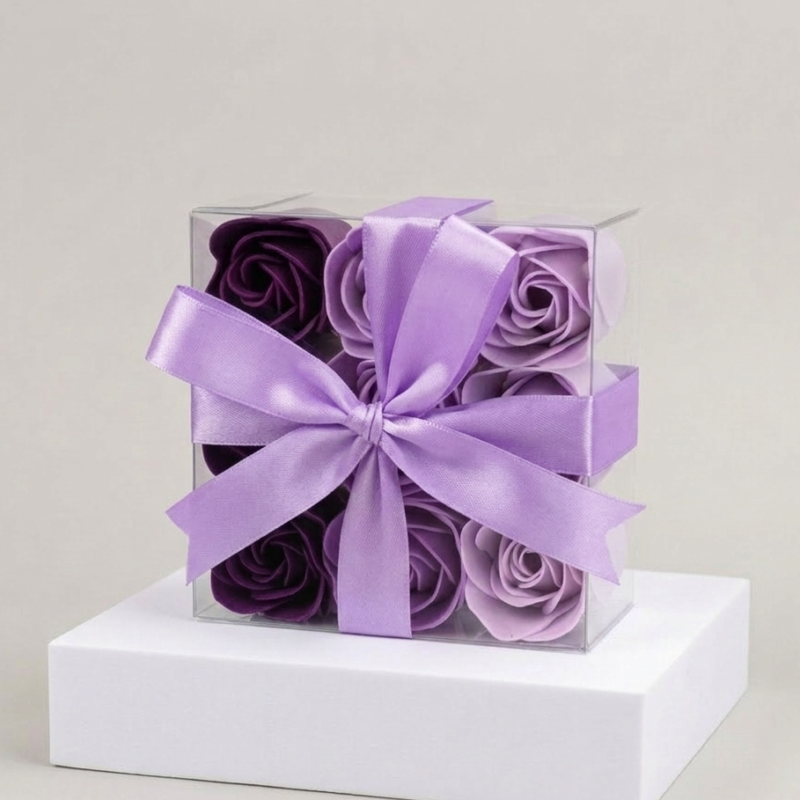 Muilo gėlių rinkinys – „Lavender Roses“ (9 vnt.)