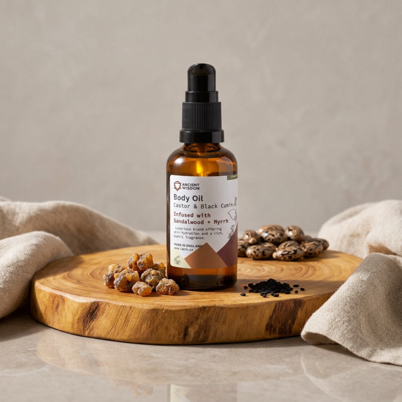 Ekologiškas kūno aliejus - "Sandalwood & Myrrh" (50ml)