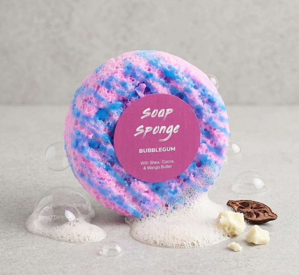 Muilo kempinė su trigubu kūno sviestu - "Bubblegum" (220g)